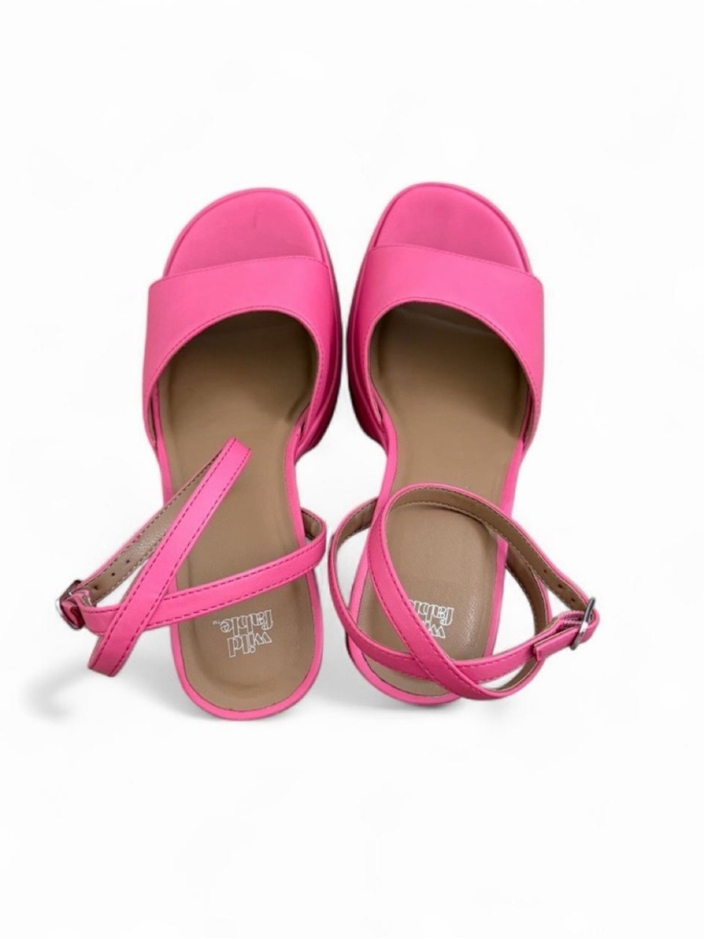 Platform Block Heel Sandals - Hot Pink - Picture 2 of 6